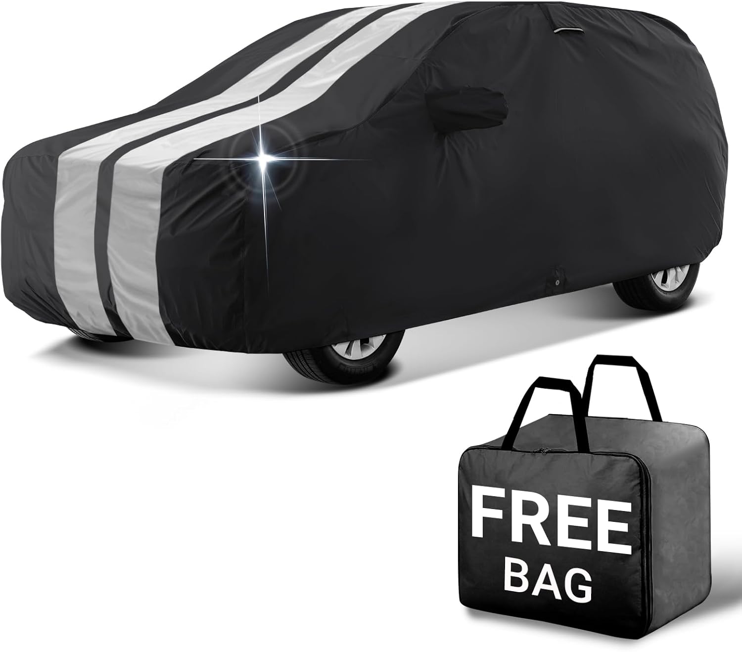iCarCover Premium SUV Cover for 1978-1996 Ford Bronco with Spare Tire Heavy Duty Waterproof All-Weather Automobiles Custom Fit Indoor Outdoor UV Snow Protection Covers with Straps and Bag