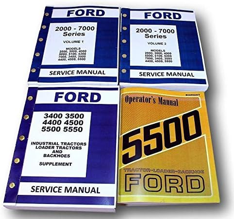 Manual Set for Ford 5500 Tractor Loader Backhoe Service Operator Technical Repair