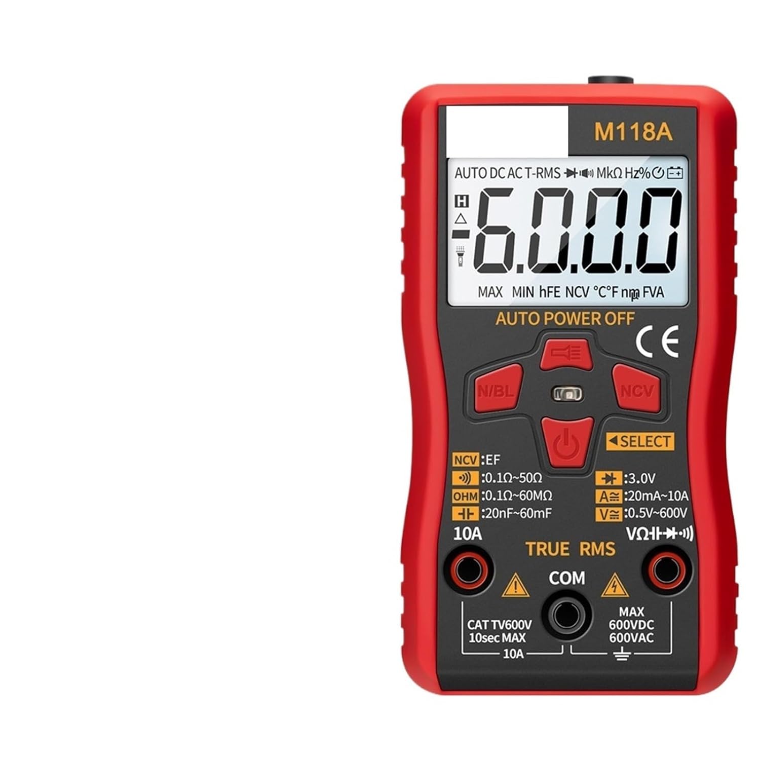 1pc M118A Mini Multimeter Digital Tester True Rms Auto Mmultimetro Tranistor Meter with NCV Data Hold Test Tools