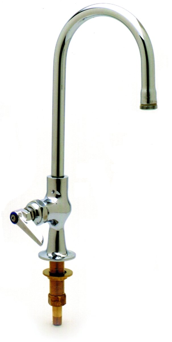 T&S Brass B-0306 Single Pantry Faucet, Deck Mount, Lever Handle, Swivel Gooseneck (133X)