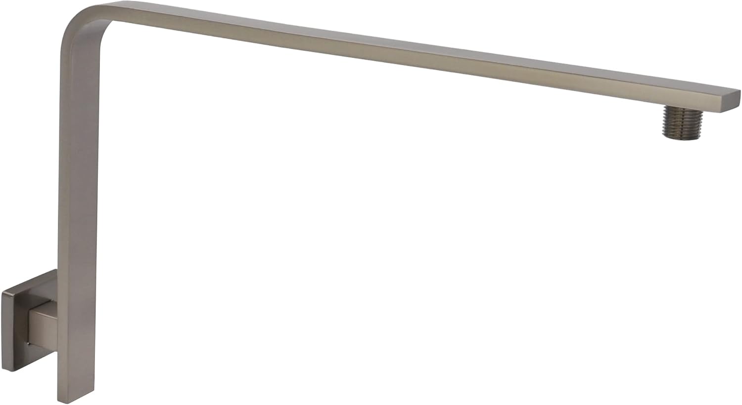 Aquaiaw High Rise Shower Arm and Flange, 16 inch, Solid Brass, Square Shower Riser, Gooseneck Raised Shower Head Arm, Wall Mount Shower Head Extension Arm, 1/2 NPT Tapered Threads (Matte Black)