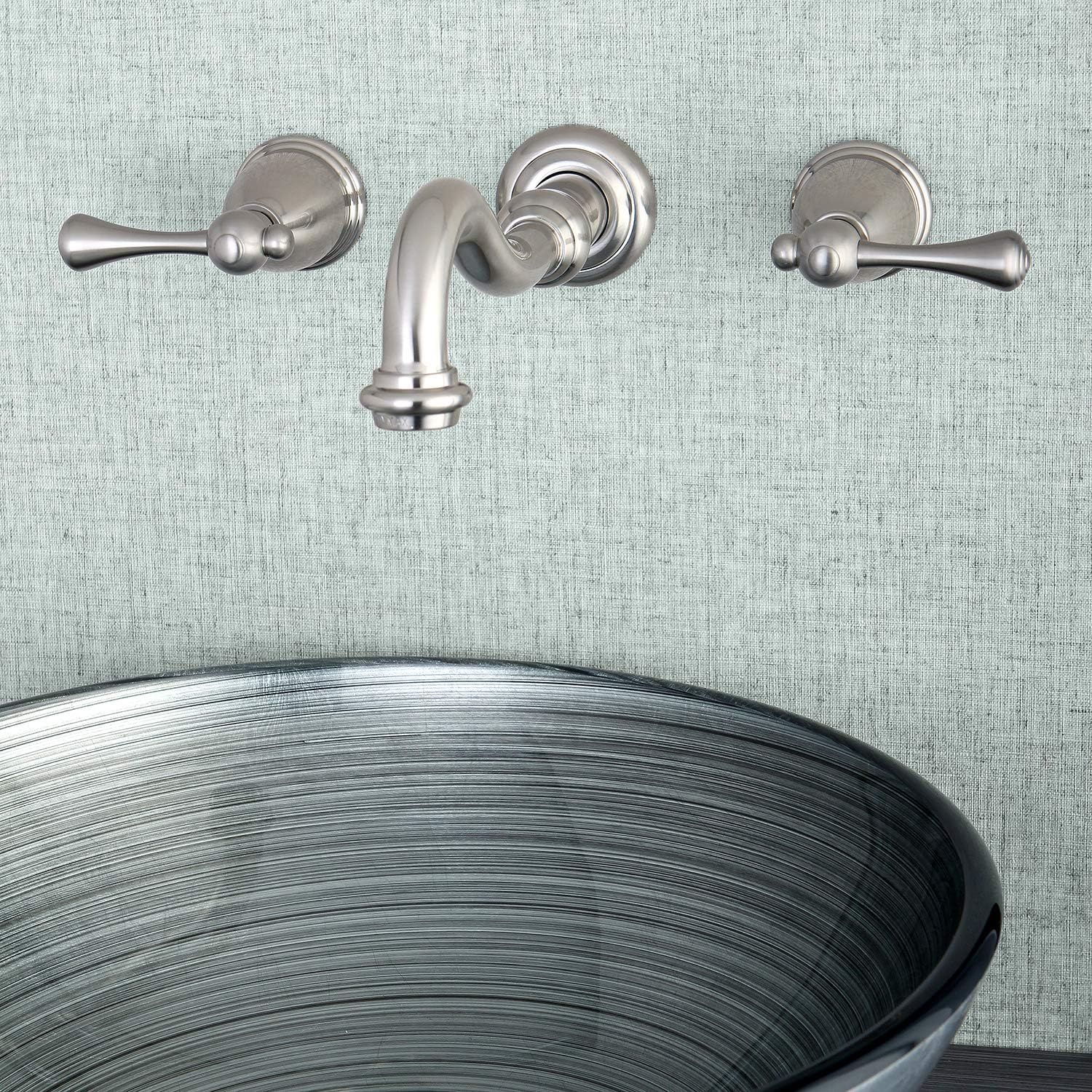Kingston Brass KS3128BL Vintage Wall Mount Bathroom Faucet, 8-5/16