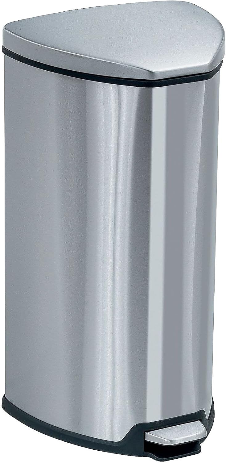 Safco Products Stainless Step-On Trash Can, 7-Gallon, Stainless Steel