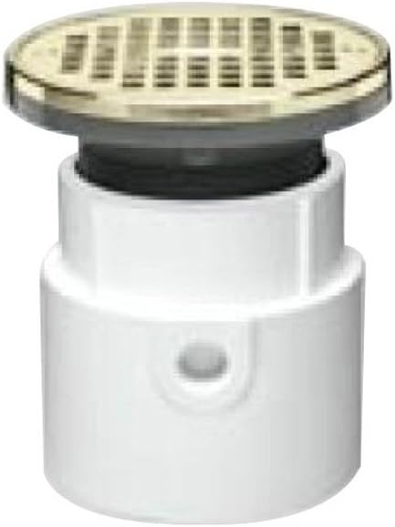 Oatey 72167 PVC General Purpose Drain with 6-Inch NI Grate and Round Ring, 3-Inch or 4-Inch