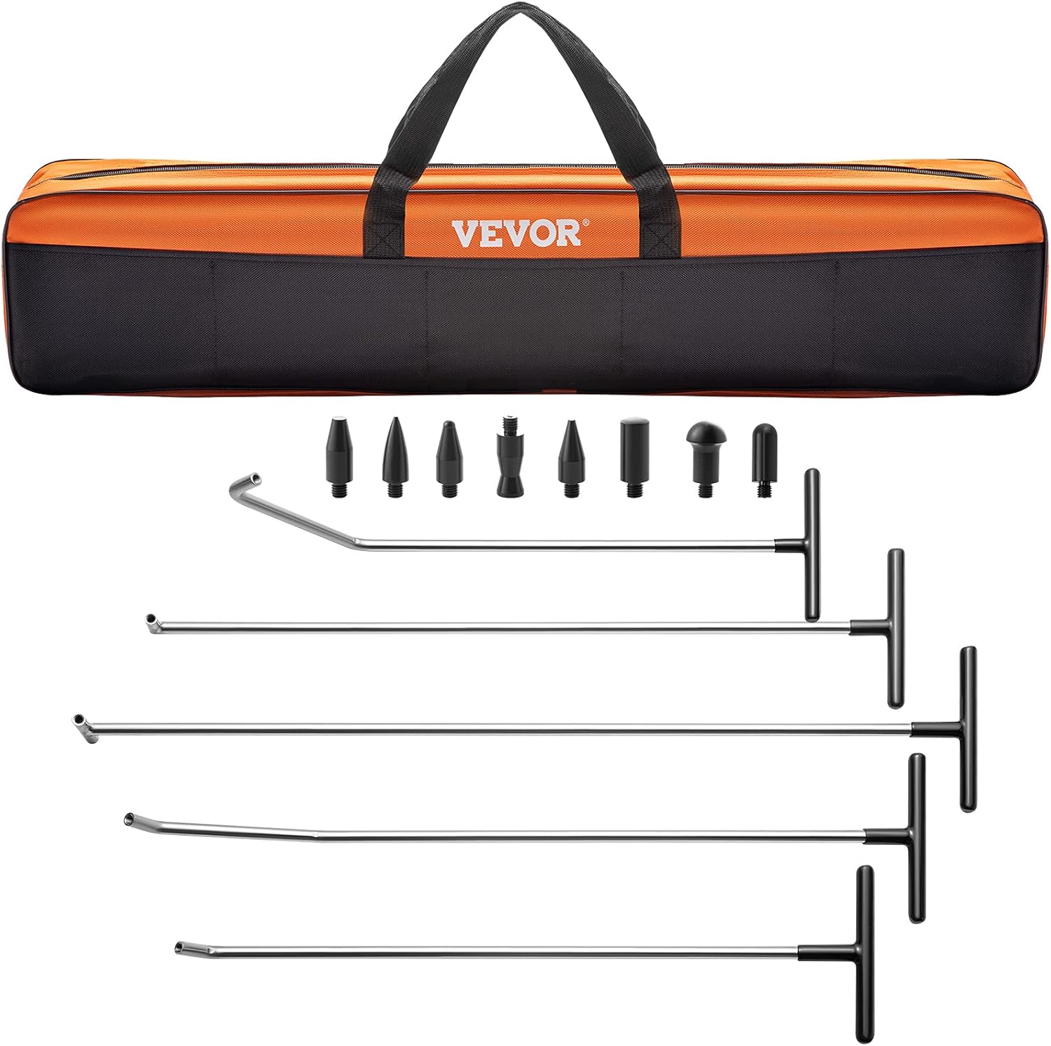 VEVOR Paintless Dent Removal Rods, 89 PCS Paintless Dent Repair Tools, Golden Lifter Puller Car Dent Repair Kit, Glue Puller Tabs Dent Puller Kit for Auto Dent Removal, Minor Dents, Door Dings
