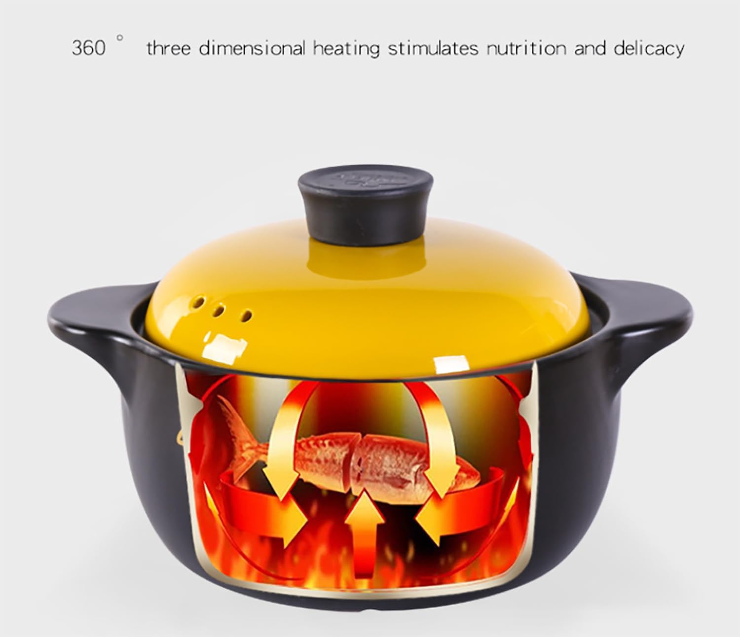 Ceramic Clay Pot for Cooking with Lid Chinese Stew Hot Pot Earthenware Pot for Cooking Rice Noodle and Porridge Milk Soup Casserole Nonstick Cookware for Home Restaurant(6.5l)