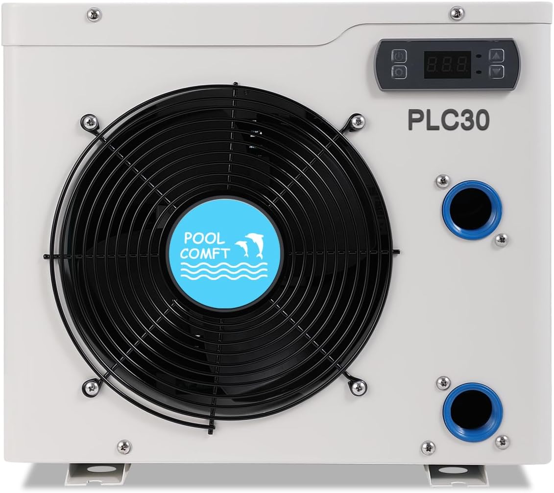 Pool Heat Pump for Above Ground Pools, Pool Heater PLC30 for Pools up to 2000 Gallon, Max 11488BTU, 120V/60Hz, Titanium Heat Exchanger
