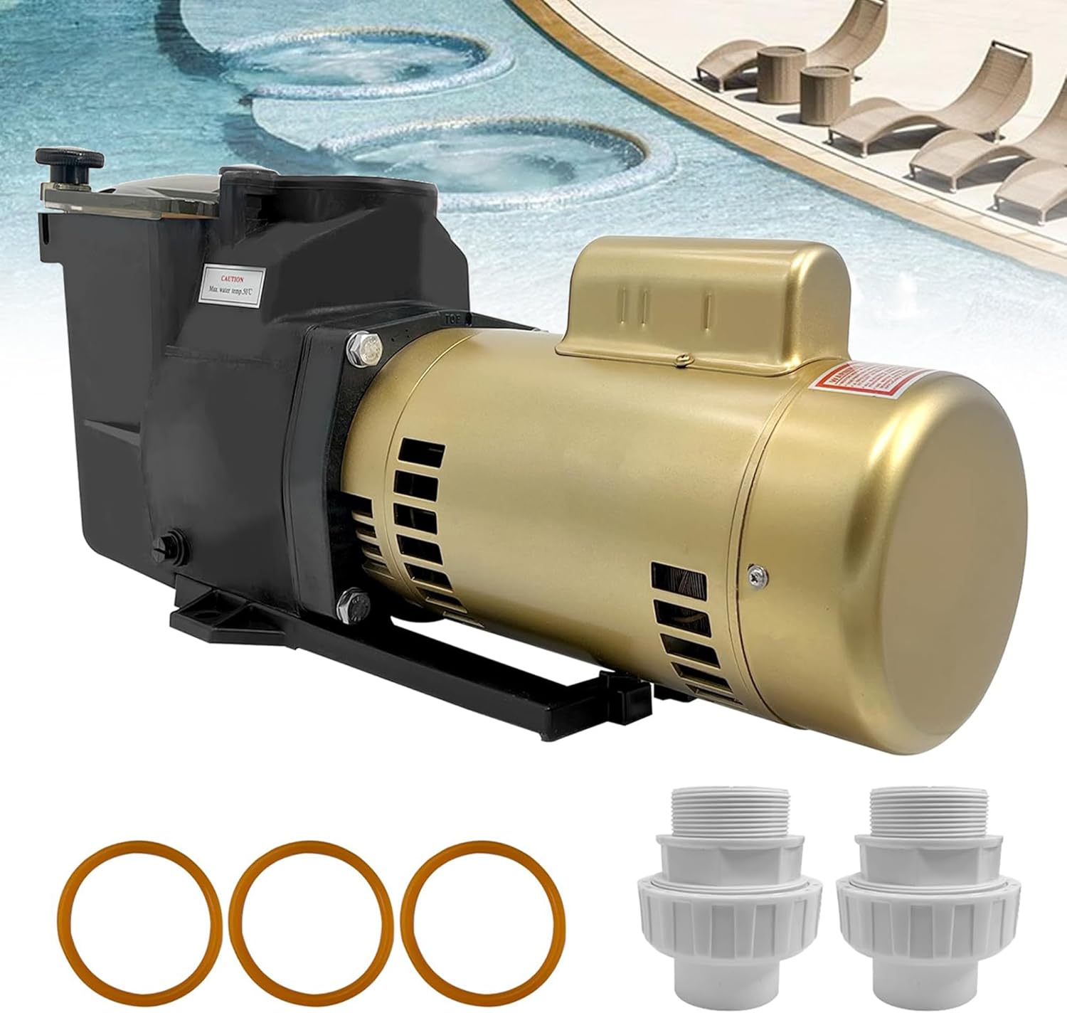 3HP Super Pool Pump Compatible with Hayward W3SP2615X20, W3SP2621X25 Single Speed Pump, for All In-Ground Pool and Spa 115/230V