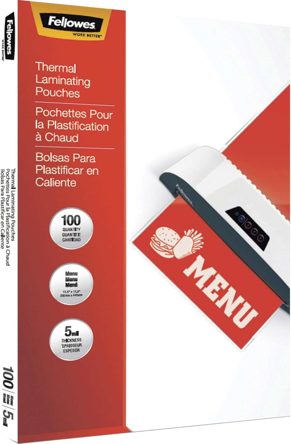 Fellowes® Thermal Laminating Pouches, 17-1/2