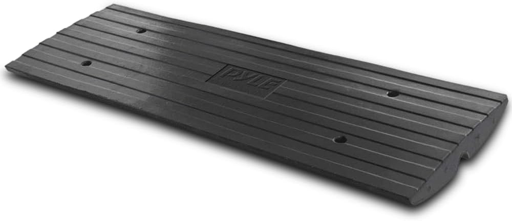 Pyle Car Driveway Curbside Bridge Ramp - Heavy Duty Rubber Threshold Curb Ramp, Used for Loading Dock, Garage, Sidewalk, Truck, Scooter, Bike, Motorcycle, Wheelchair Mobility, Other Vehicle - Pyle