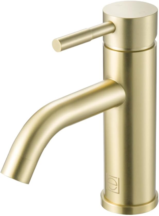 Elegant Lighting Victor Single Hole Single Handle Bathroom Faucet in Brushed Gold