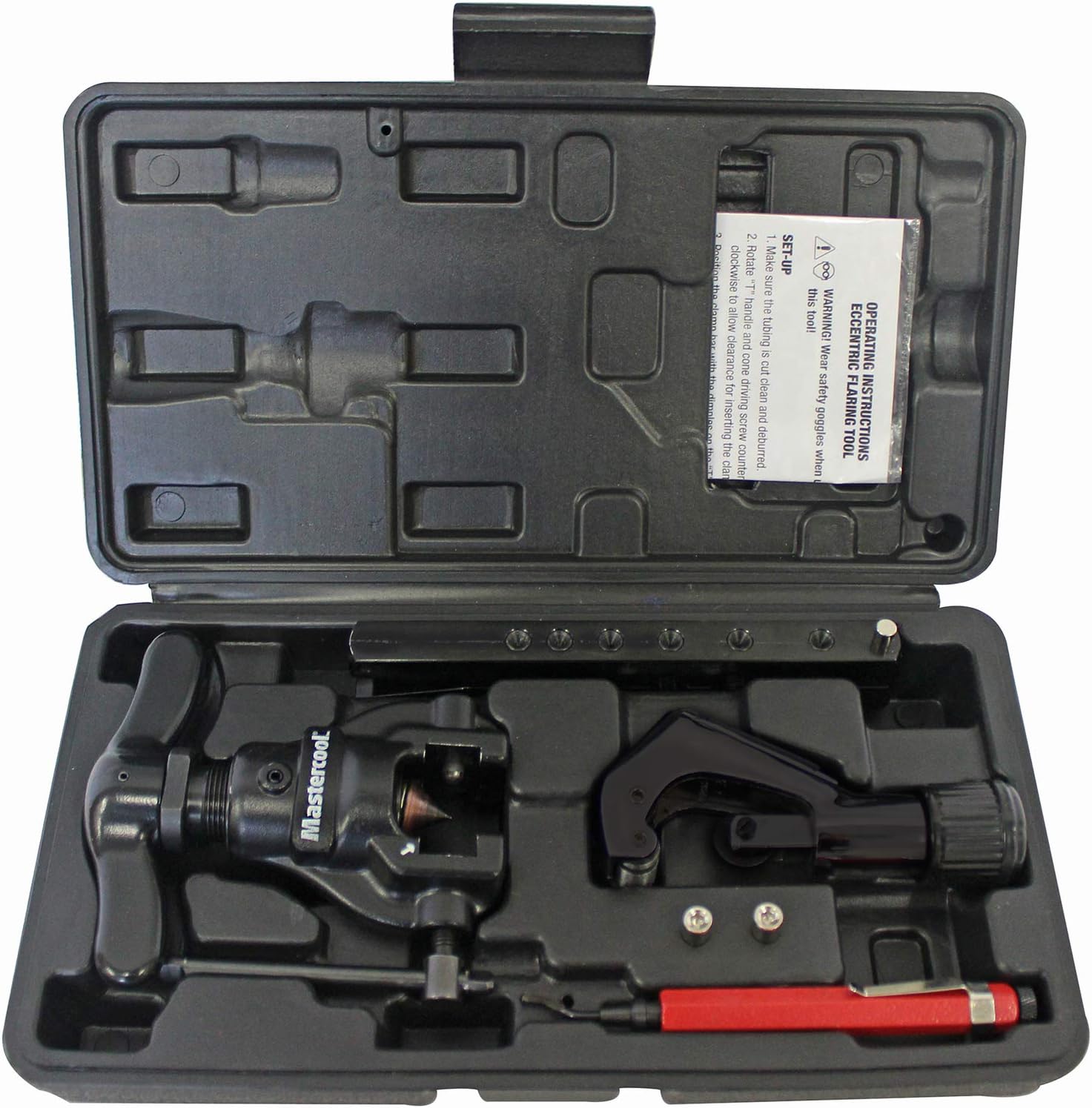 Mastercool 70058-A Eccentric Flaring Tool Kit – Includes Cutter, Reamer, and Tool – 1/4