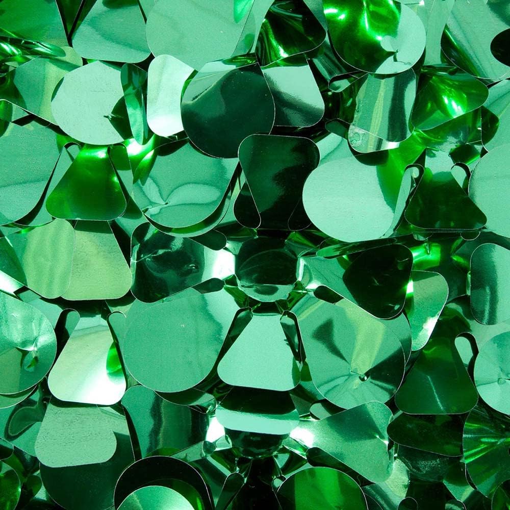 Anderson's Green Metallic Floral Sheeting,15 Ft. Parade Float Decoration for Trailers, Parties, Weddings, Proms, Photo Backdrops & Events – Shiny Fringe Garland for Indoor/Outdoor Use