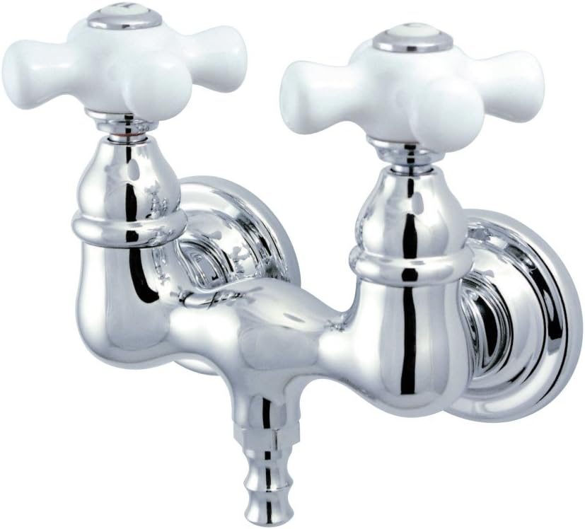 Kingston Brass CC40T1 Wall Mount Vintage Leg Tub Filler, Polished Chrome 3-3/8-Inch Center