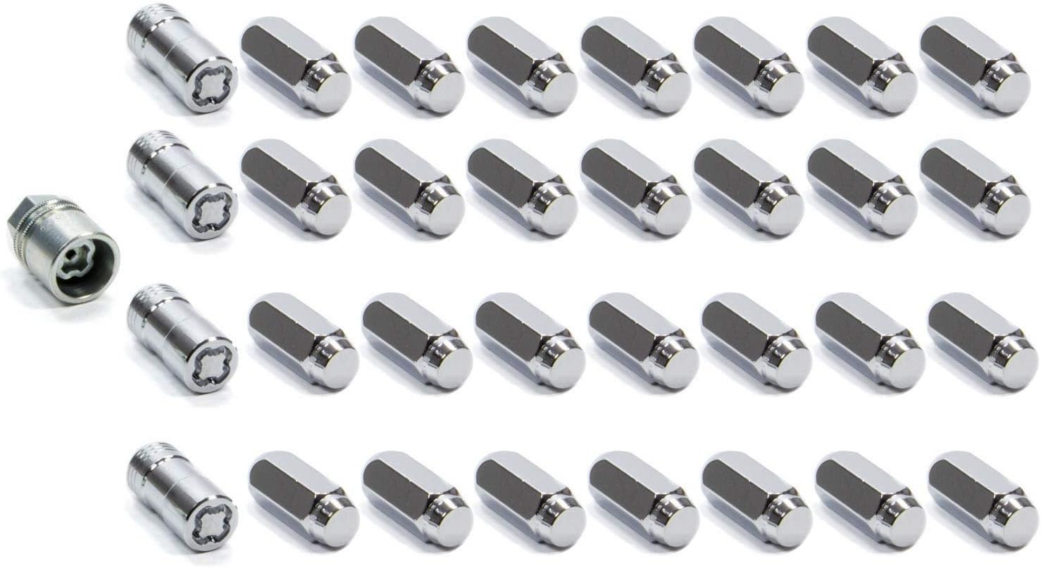 McGard 84820 Chrome Cone Seat Wheel Installation Kit (M14 x 1.5 Thread Size) - for 8 Lug Wheels, 28 Lug Nuts / 4 Locks / 1 Key / 1 Storage Pouch