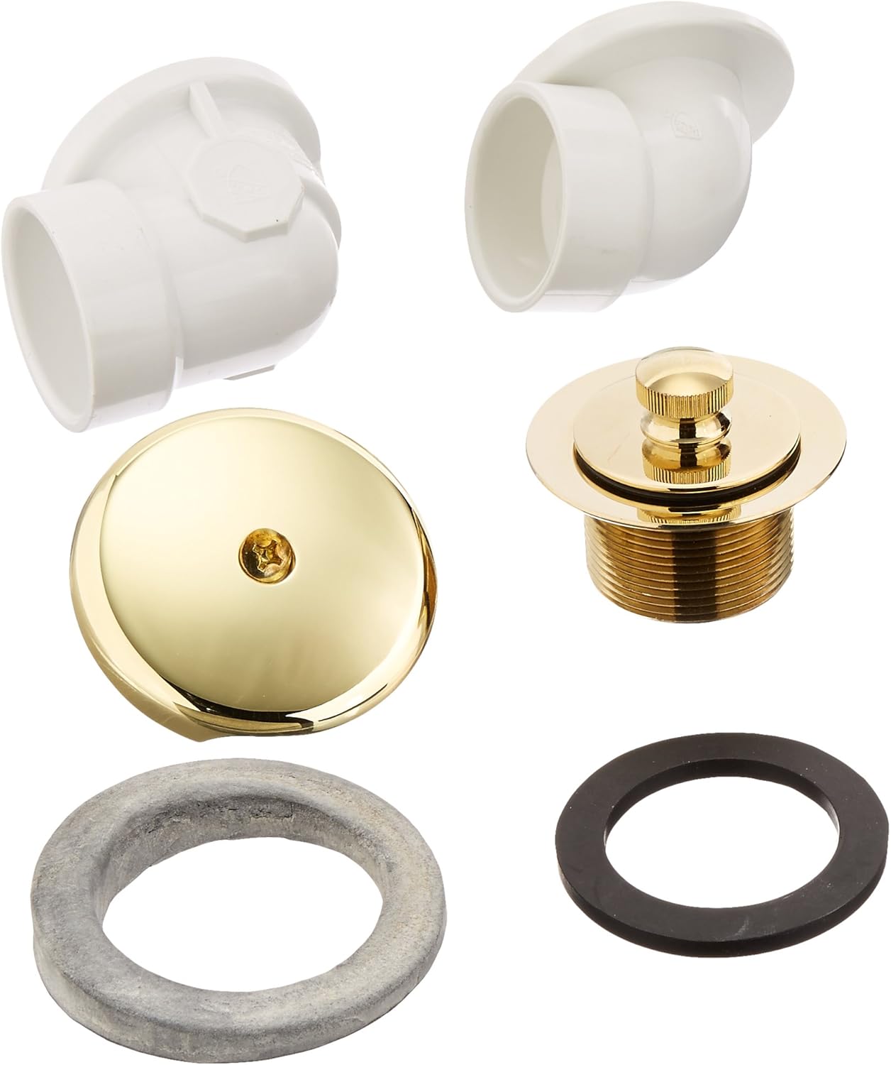 Jones Stephens B07154 Polished Brass Push Pull 2 Standard PVC Half Kit