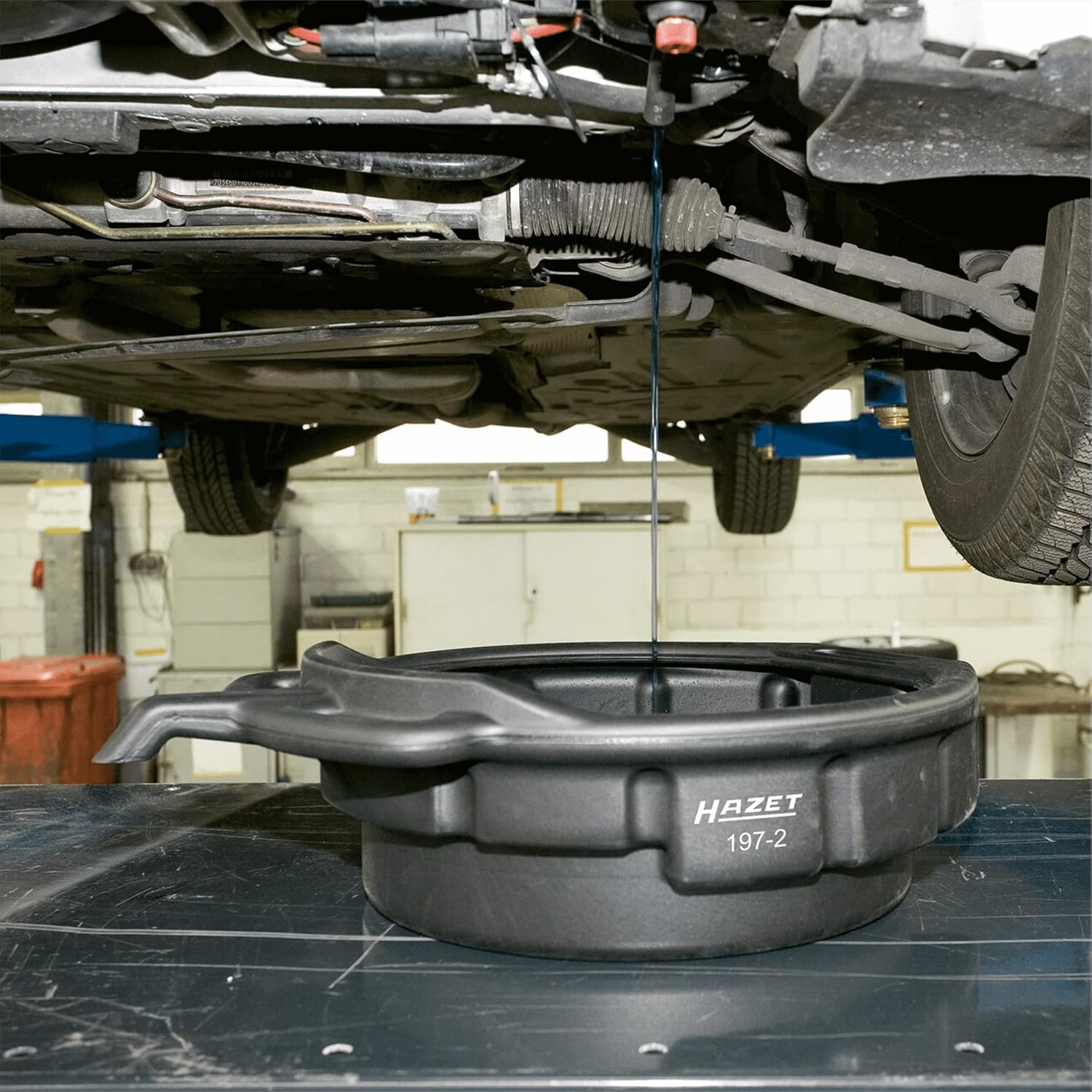 HAZET 197-2 Multi-Purpose Tray Oil Pan, Multi-Functional Drain Pan, 23.6 x 6.7 x 17.7 inches (60 x 17 x 45 cm), 16.9 gal (16 L)