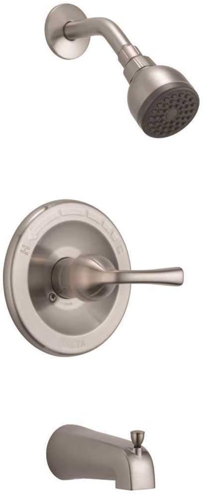 Delta Foundations Single-Handle 1-Spray Tub and Shower Faucet in Brushed Nickel (Valve Included)