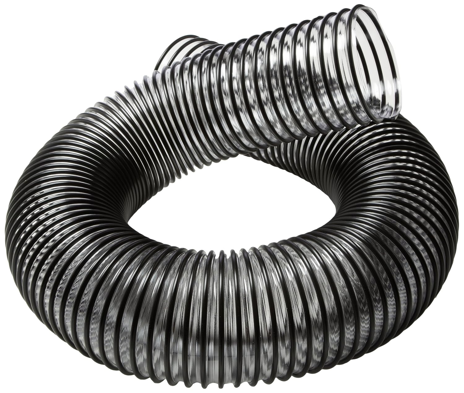 Black PVC Leaf Vacuum Collection Yard Hose (6 Inch ID x 12 Feet) | Clear .030