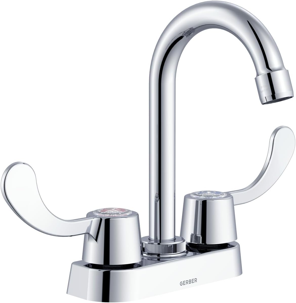 Gerber Classics Two Handle Bar Faucet Deck Plate Mounted Mount 3-Hole Installation Swivel Spout with Wristblade Handles, Chrome G004925166, Utility Prep Faucet