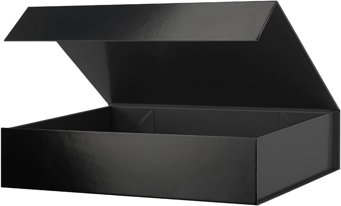 PACKHOME 6 Extra Large Gift Boxes 17.5x11.3x4.3 Inches, Sturdy Shirt Boxes with Magnetic Lids for Clothes and Large Gifts (Glossy Blue)