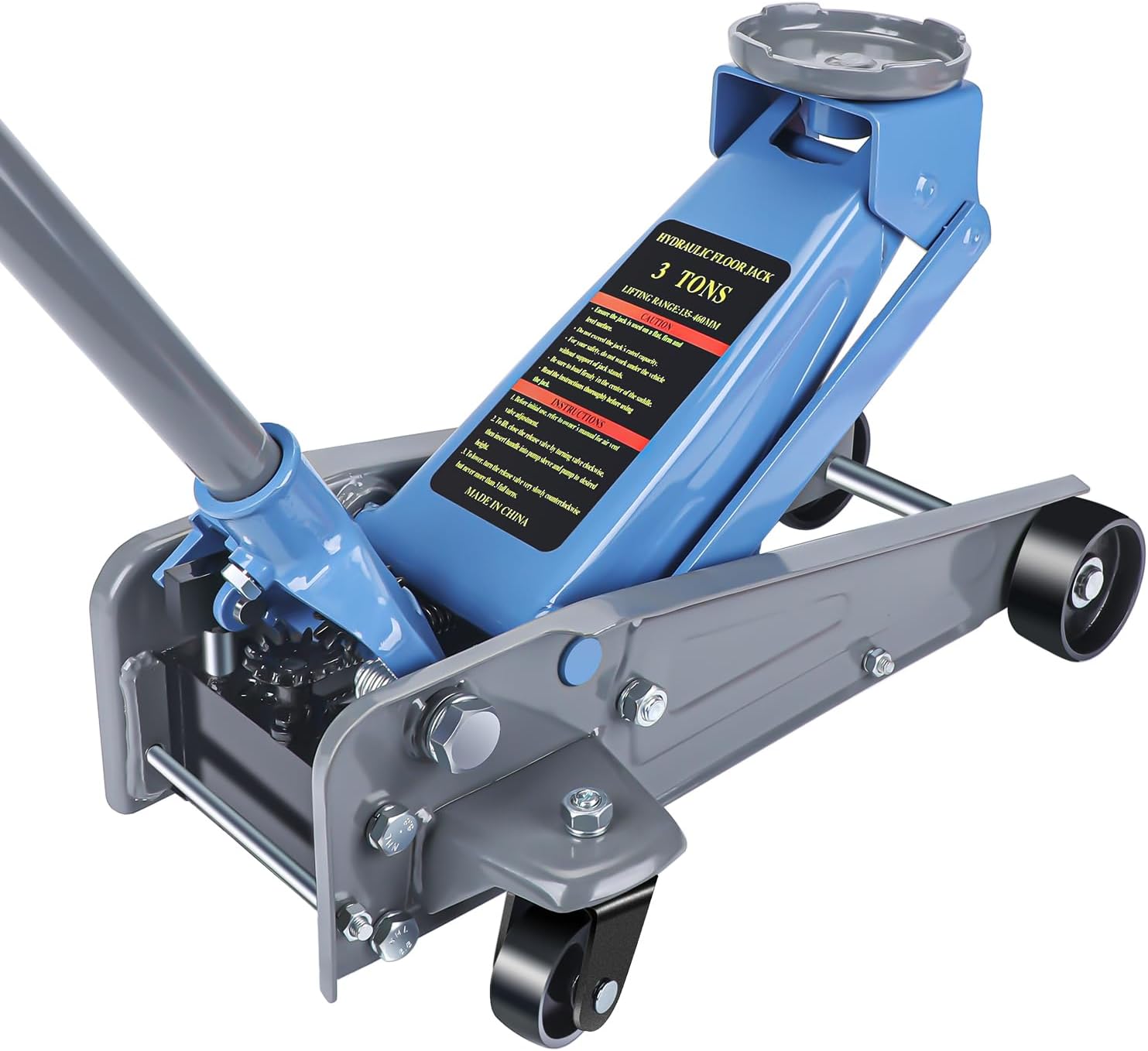 LARBANKE 3 Ton Floor Jack,Made of Durable Carbon Steel with Wheels for Secure Lifting,Fast Lift Floor Jack with Range of 5.31