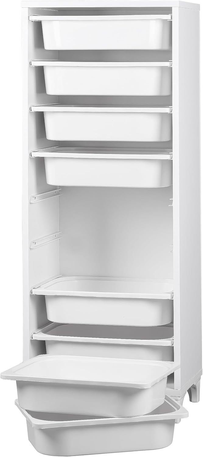 Comfyt White Dresser, Closet Organizers and Storage, Storage Cabinet Bins, Drawers, 8 Shelf Wood Bathroom Office Kitchen Garage Pantry Organizer Chest Shelf Shoe Rack