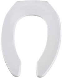 Elongated Open Front Commercial Plastic Toilet Seat, No Cover, STA-TITE (White)