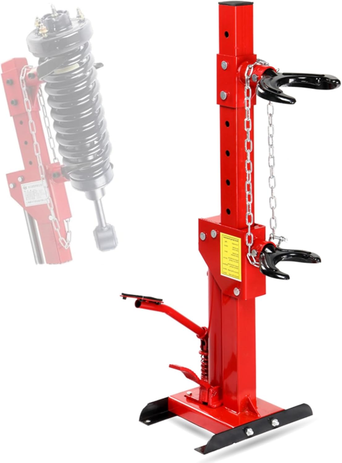 Hydraulic Strut Spring Compressor 6600lbs 3 Ton with 4 Snaps 7 Positioning Holes Adjustable Hydraulic Joints Auto Strut Coil Spring Compressor Tool, Red