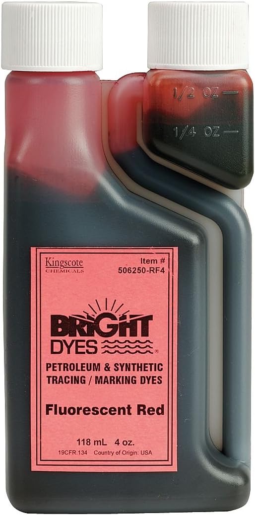 Leak Detection Dye, Red Fluorescent, 4 oz