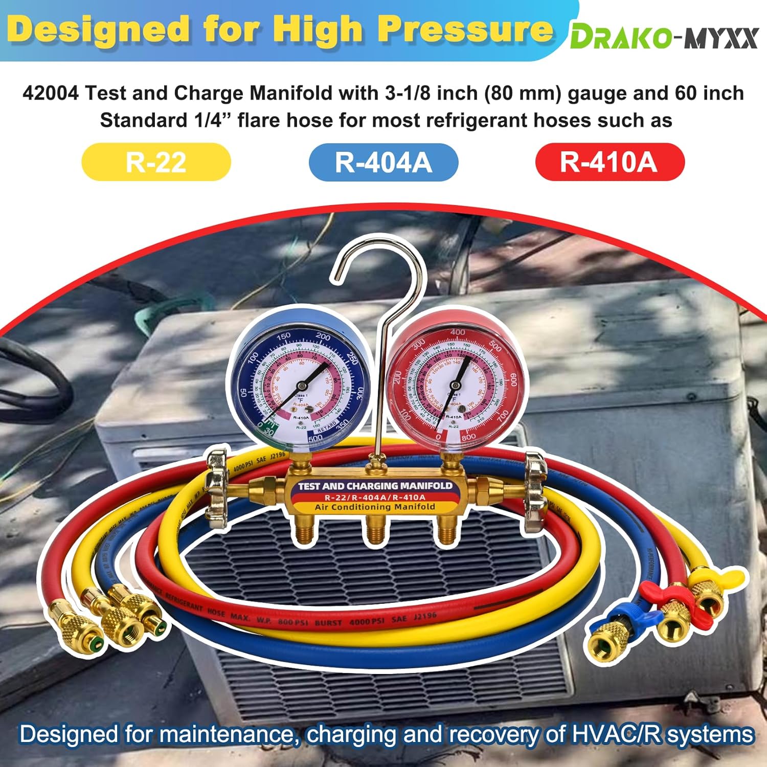 2025 Upgrade 42004 Test and Charge Manifold with 3-1/8