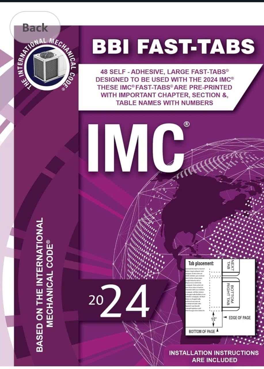 IMC 2024 with Large Tabs, Pre-Printed Chapter and Section Numbers International Mechanical Code -BBI Fast TAB 2024 Edition with Combo