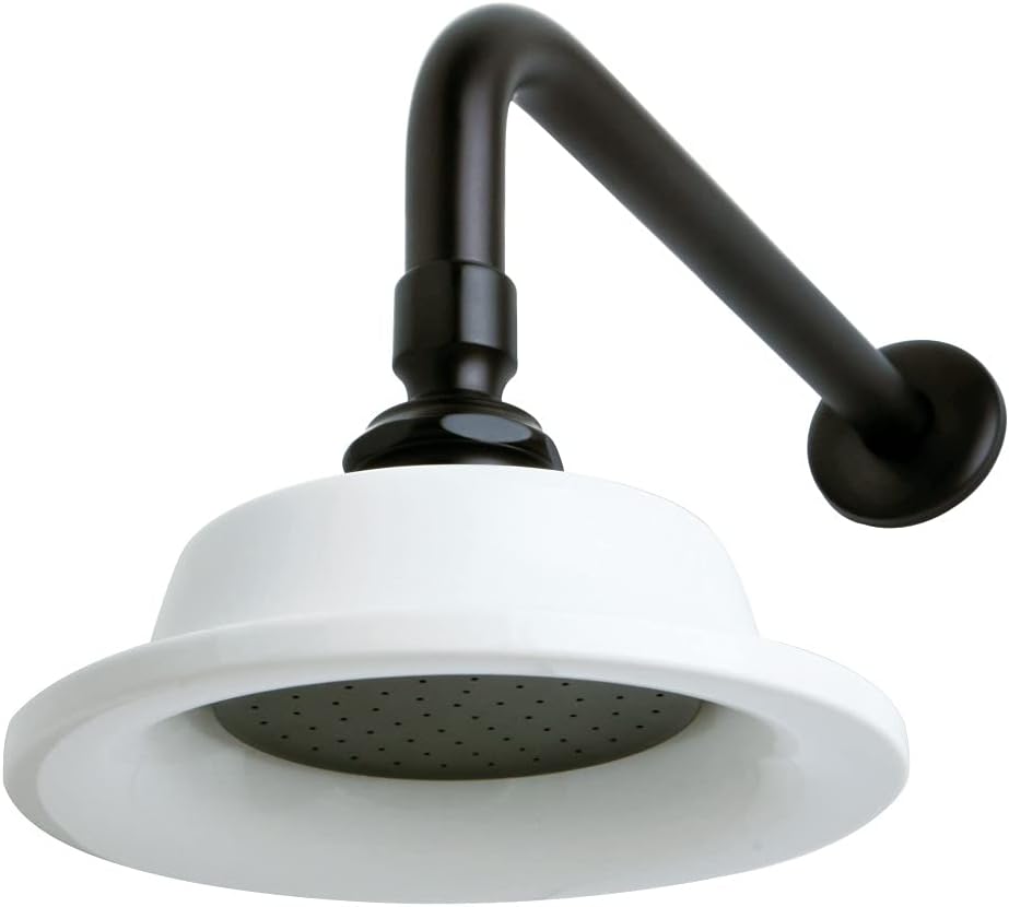 Kingston Brass P60ORBCK Victorian 6-5/16-Inch Sunflower Raindrop Ceramic Shower Head with 12-Inch Shower Arm in Oil Rubbed Bronze