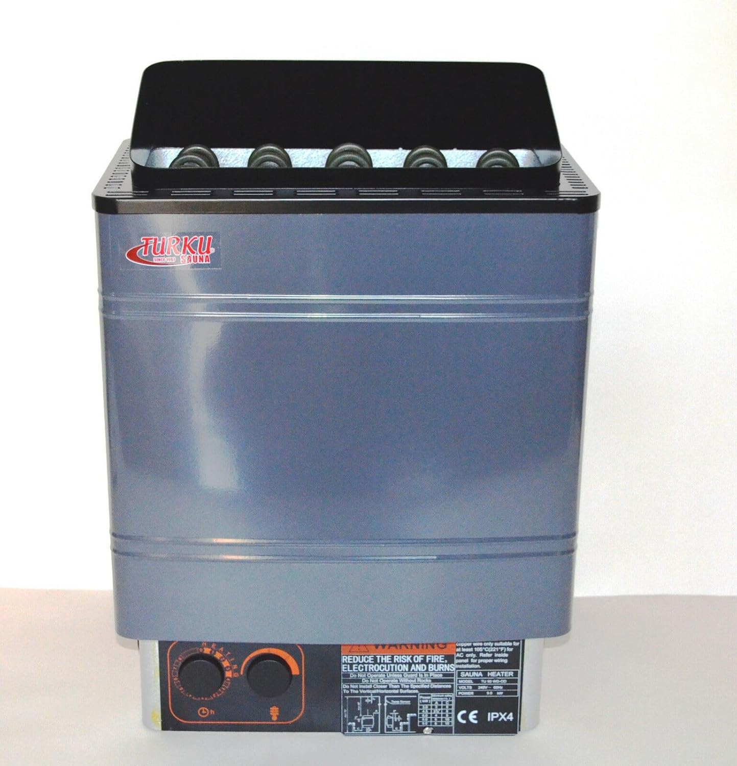 TURKU TU90WD-OD - Residential 9KW Wet & Dry 240V Sauna Stove External CON5 Digital Controller