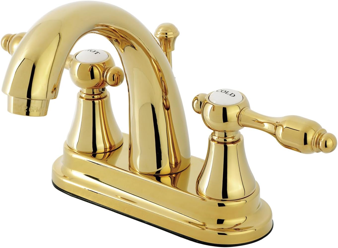 Kingston Brass KS7612TAL 4 in. Centerset Bathroom Faucet, Polished Brass