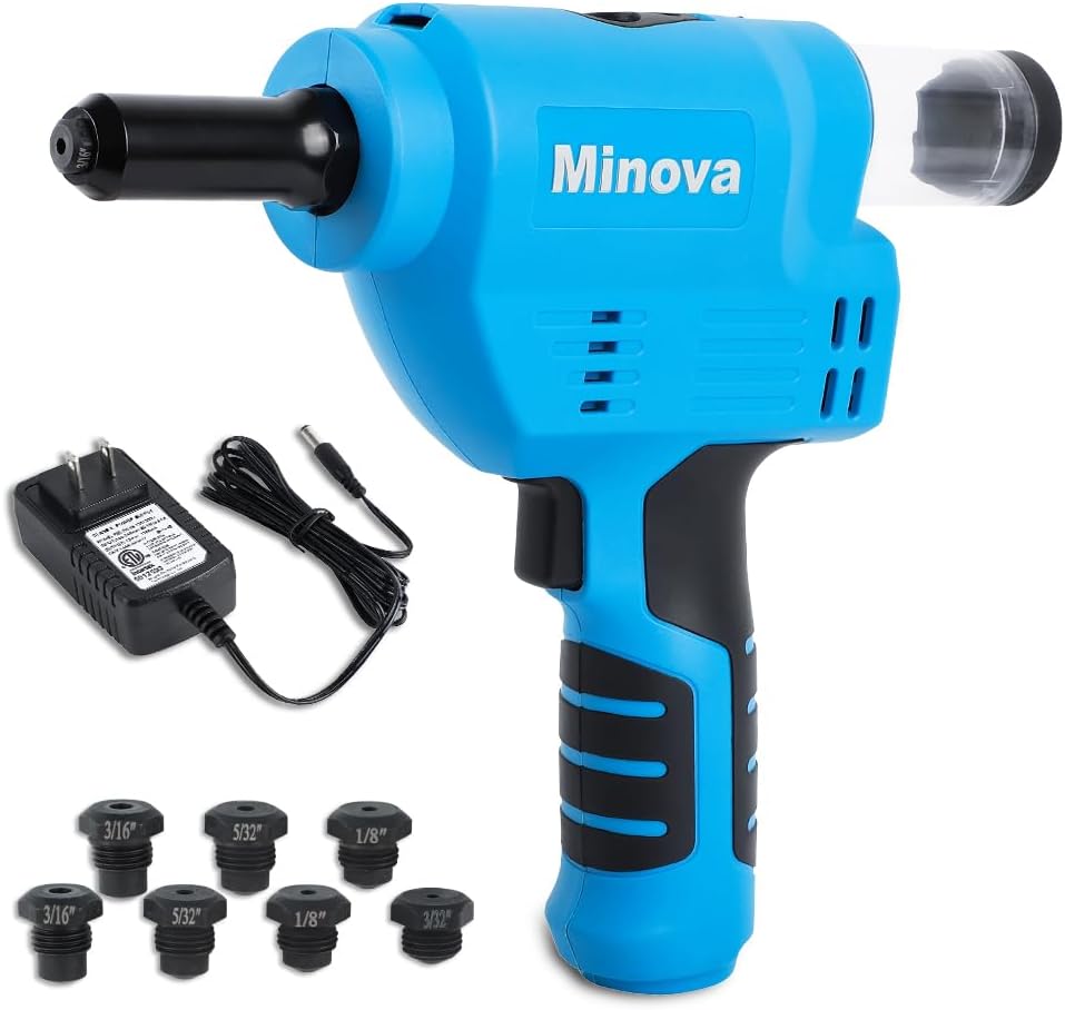 Battery Rivet Tool Kit Cordless Rivet Gun Compatible with 3/32