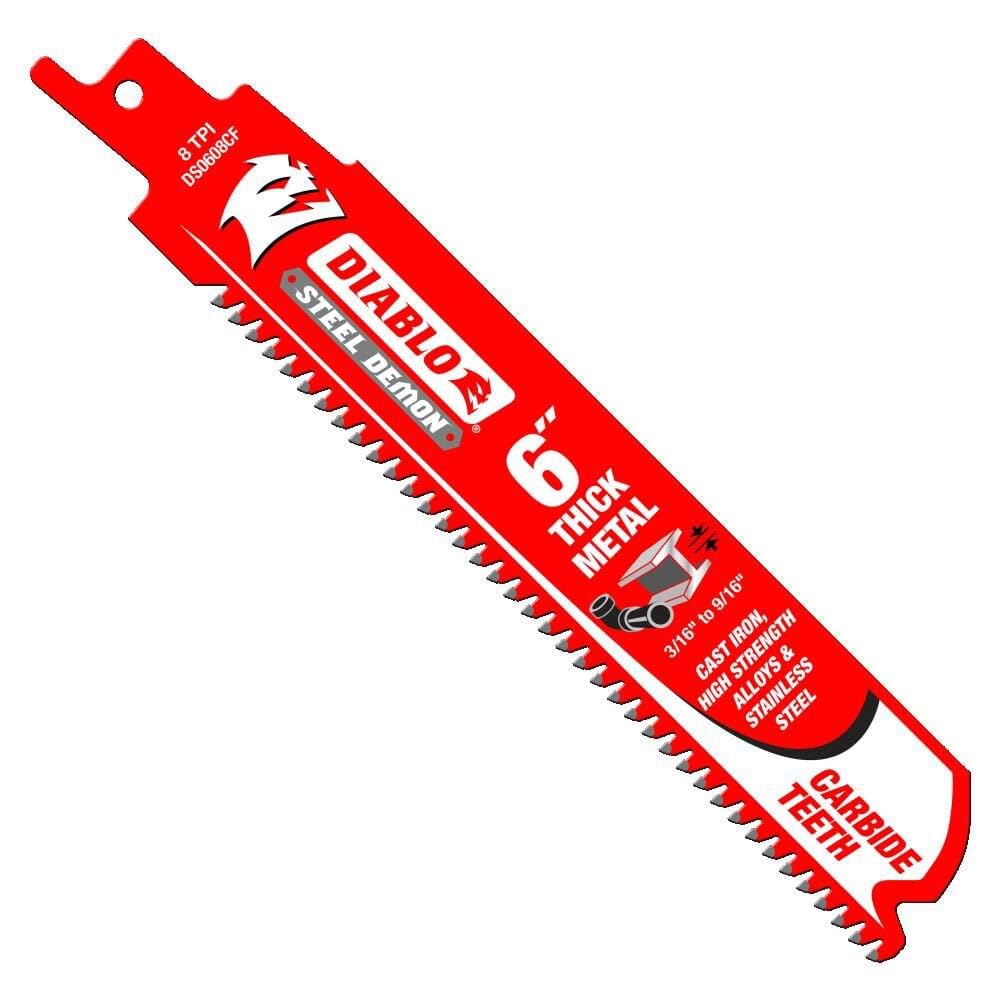Diablo Steel Demon Carbide Teeth Reciprocating Saw Blades with Perma-Shield Coating for Thick Metal - 6