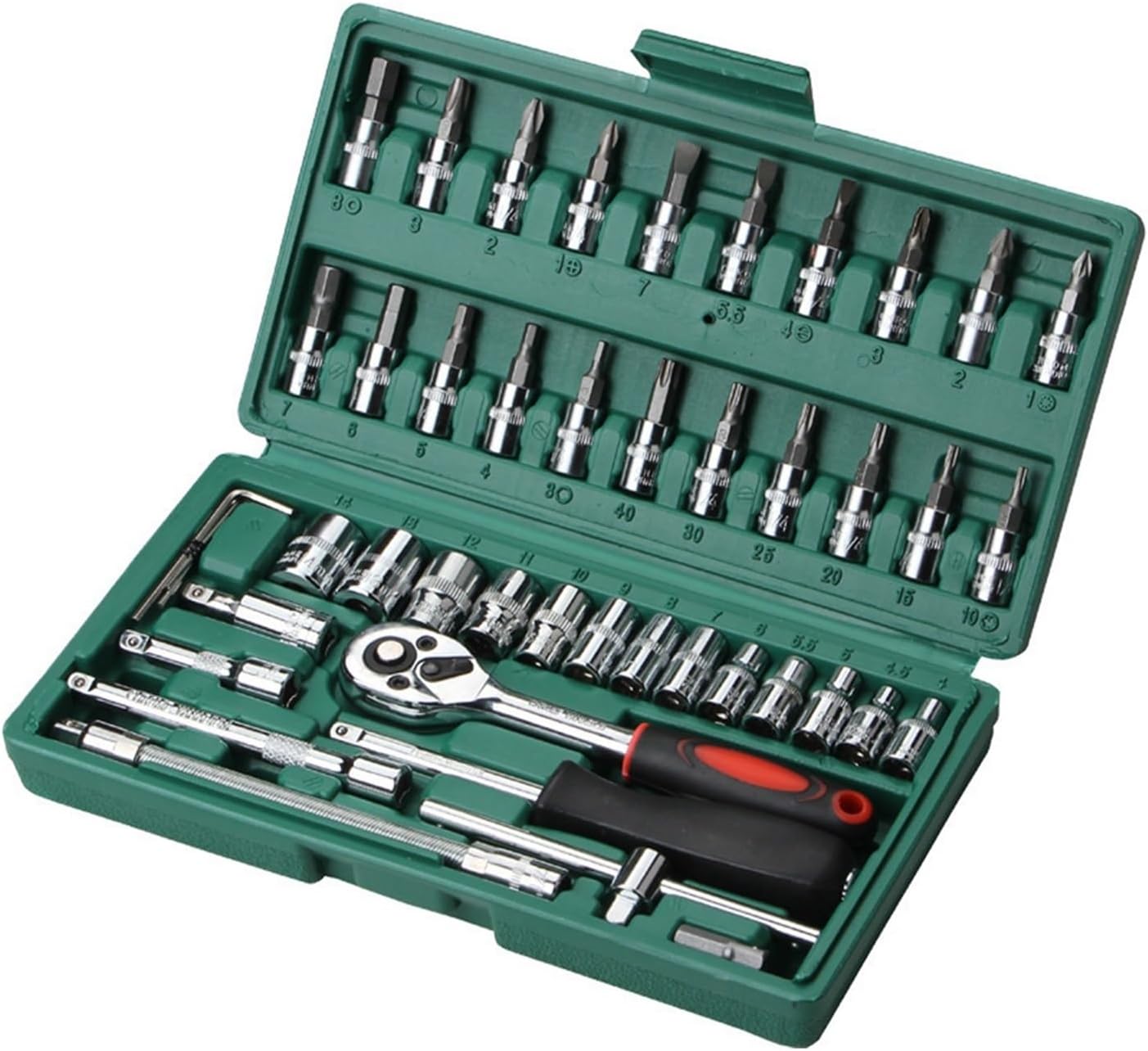 46 Piece/Set of Automotive Sleeve Tool Combination Auto Repair Tool Wrench Set Repair Kit Five-piece Tool Socket Wrench Socket Sockets