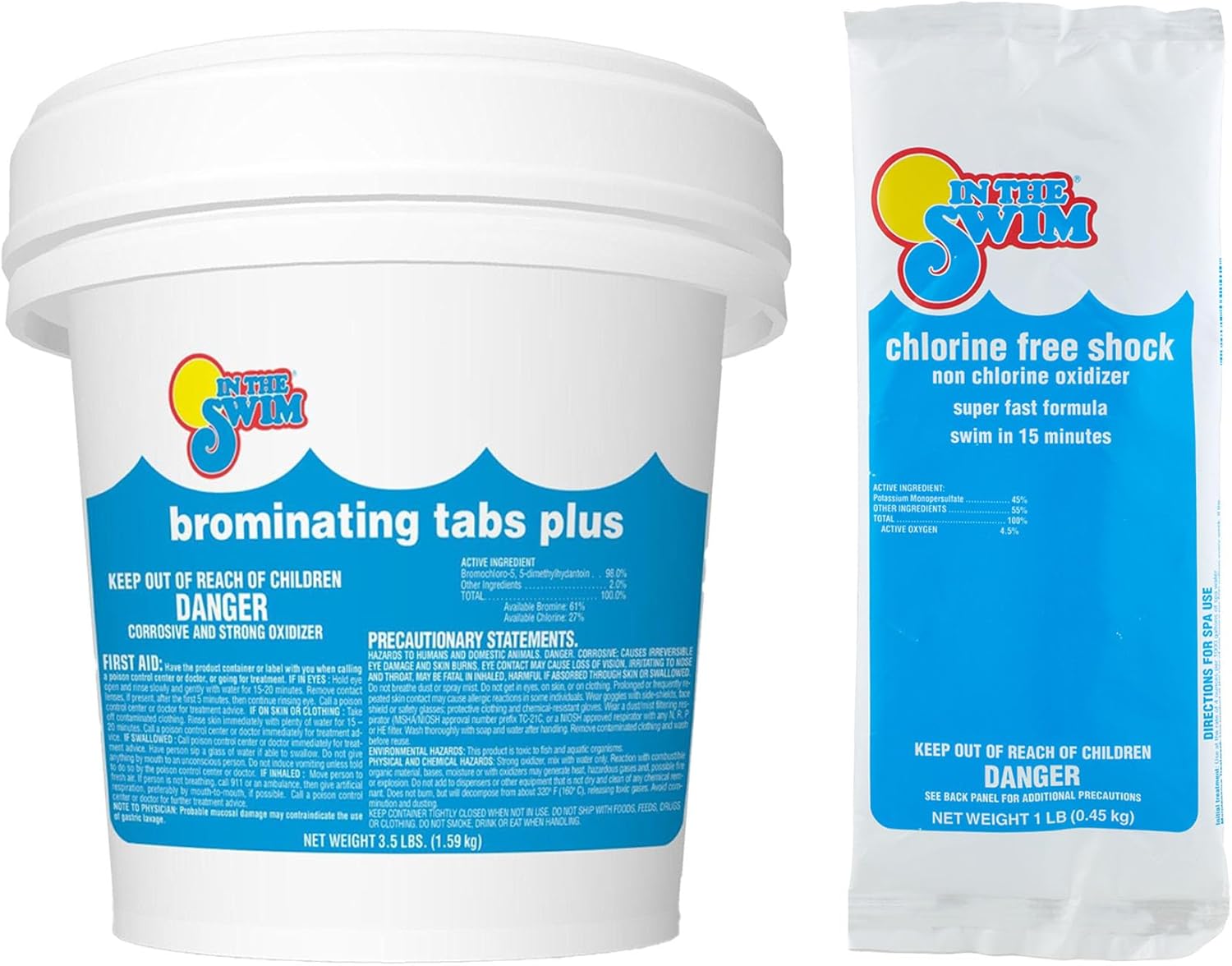 In The Swim 1 Inch Bromine Plus Tablet Sanitizer for Spas, Hot Tubs, or Swimming Pools - Pre-Stabilized, Low Odor, Chlorine Alternative - 50 Pounds