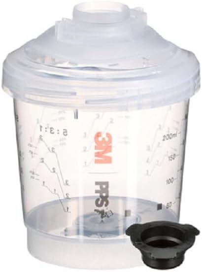 3M PPS Series 2.0 Vented Spray Cup Kit, Mini, 26261, Ready to Use Vented Cup, Includes 8.5 fl oz Cup, Lids with a 200 Micron Filter Built in for Easy-to-use for Automotive