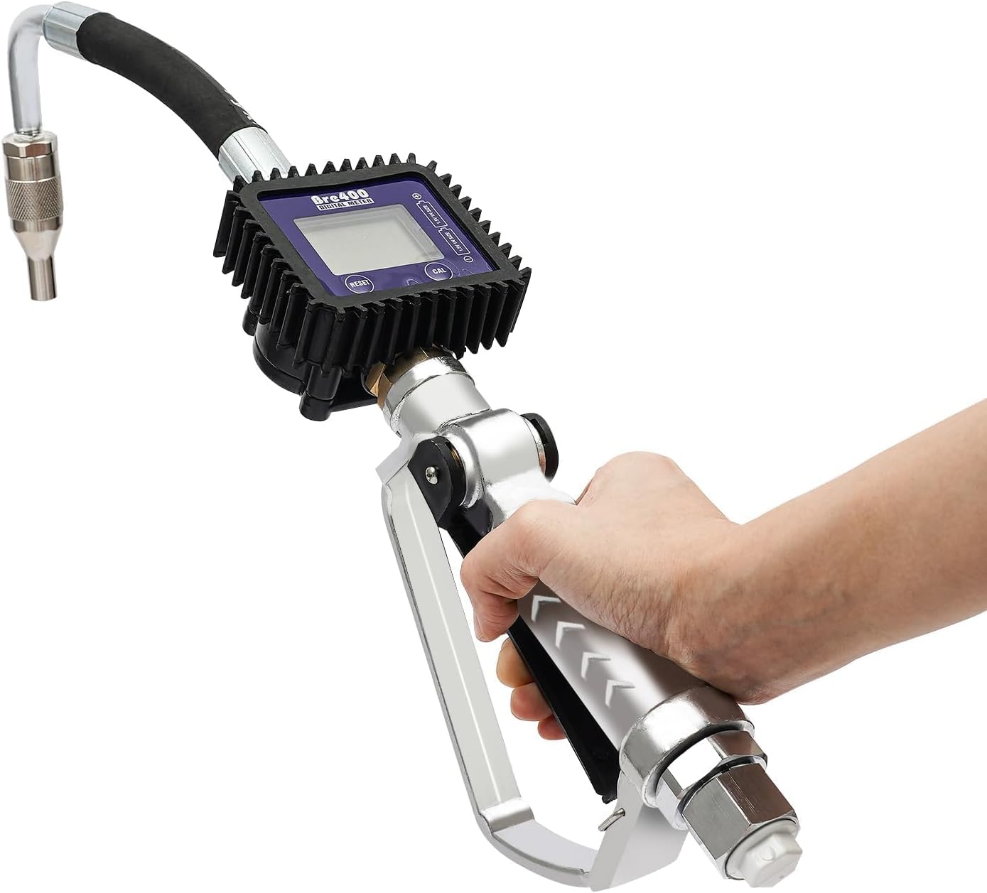 Electronic Oil Metering Gun Oil Gun with Gauge Heavy Duty Air Operated Oil Control Valve Transfer Pump, Digital Petrol Motor Oil Fluid Dispenser Pump Control Valve Meter Nozzle