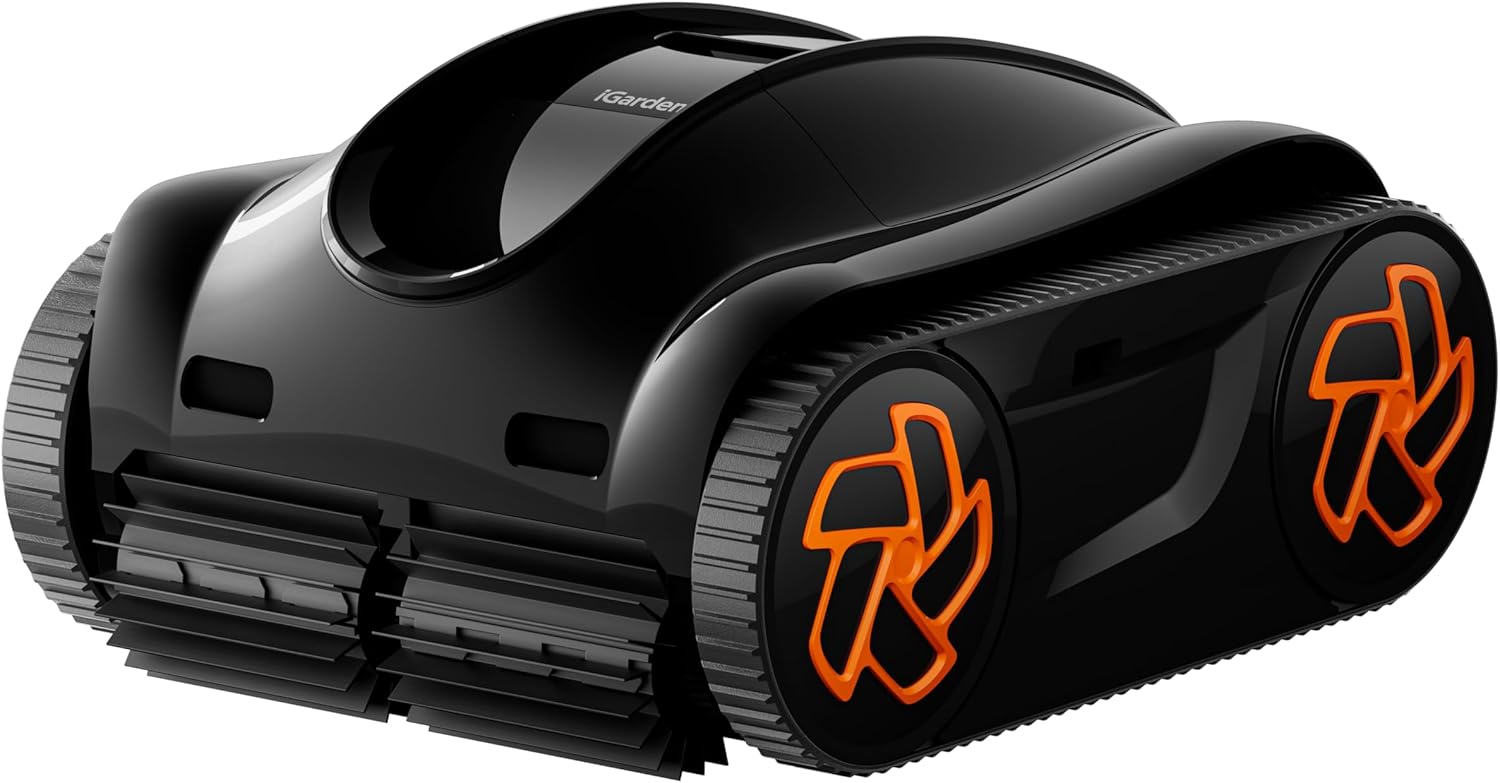 Robotic Pool Cleaner K Series, Up to 120mins Runtime Cordless Pool Vacuum, Touch Screen, Smart Navigation, Cleans Floor, Walls, Waterline, Ideal for Above & In-Ground Pools, Self-Parking