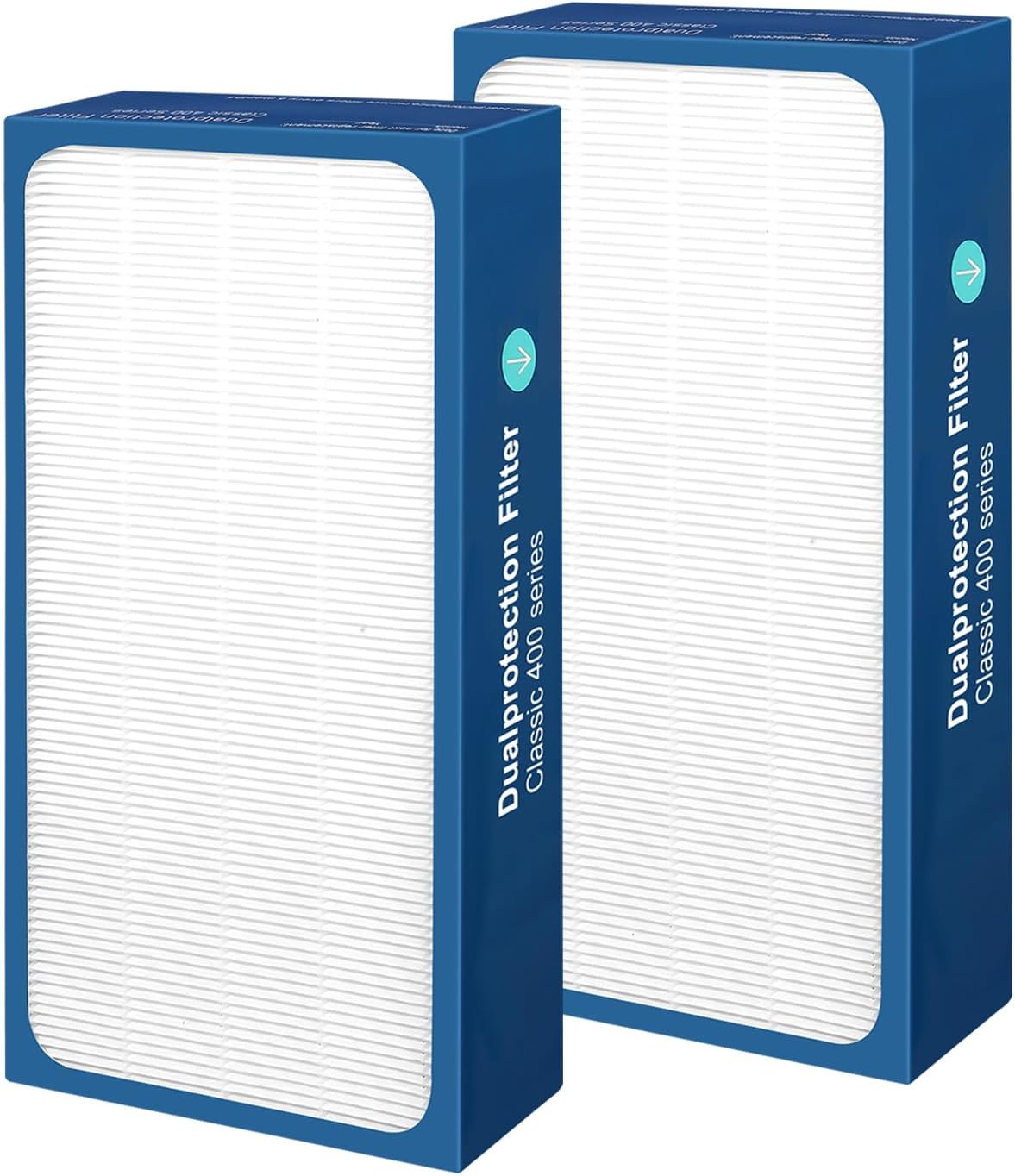 2Pack Classic 400 Series Replacement Filter,Compatible with Blueair 400 Series Air Purifier Filter,2-in-1Pre-Filter H13 Ture HEPA Filter,Part #480i,402,403,405,410,450E Replacement Filter (400 2 Blue)