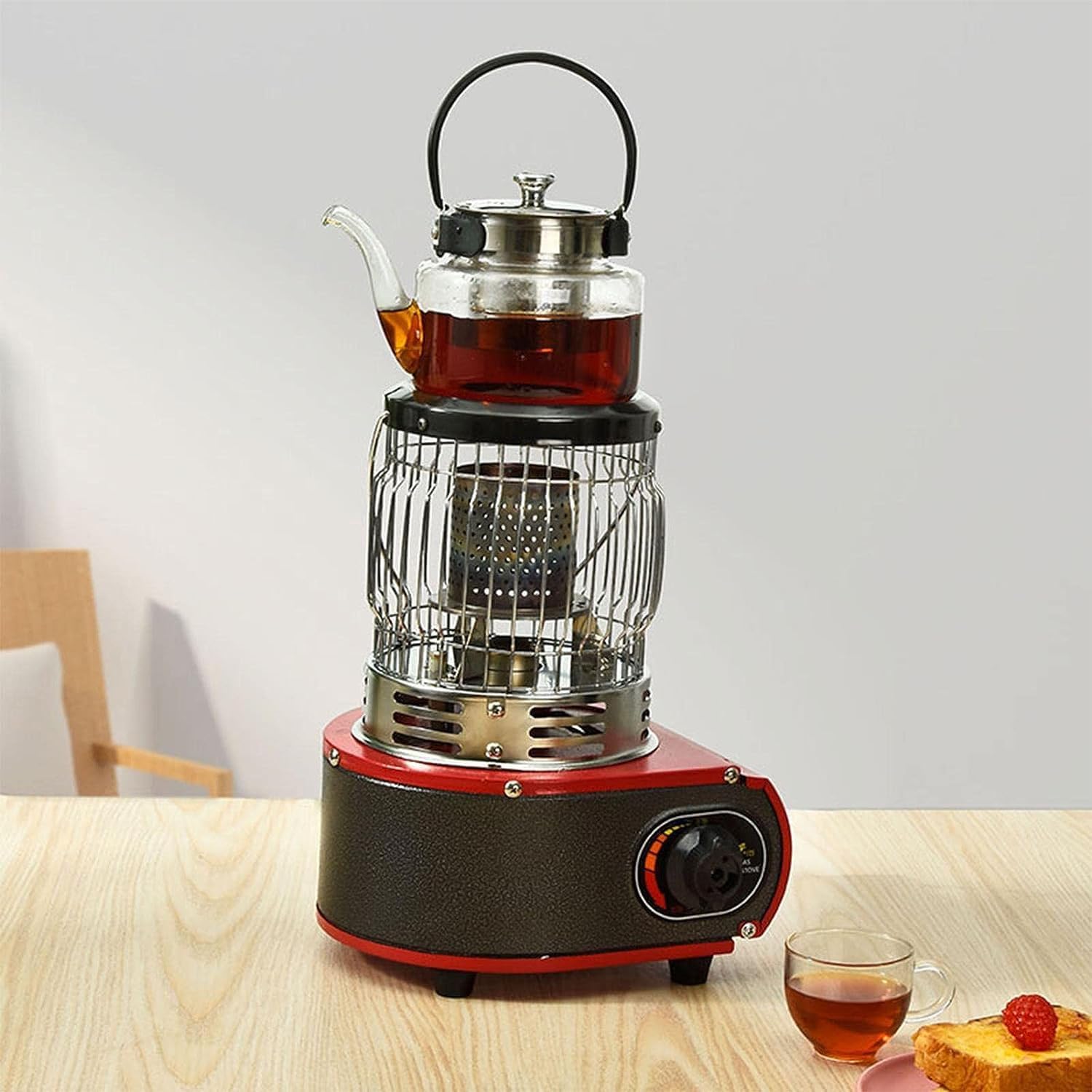 Portable Kerosene Heater Stove, Kerosene Stove Burner for Indoor Camping, Lightweight Stainless Steel Oil Heater,Red