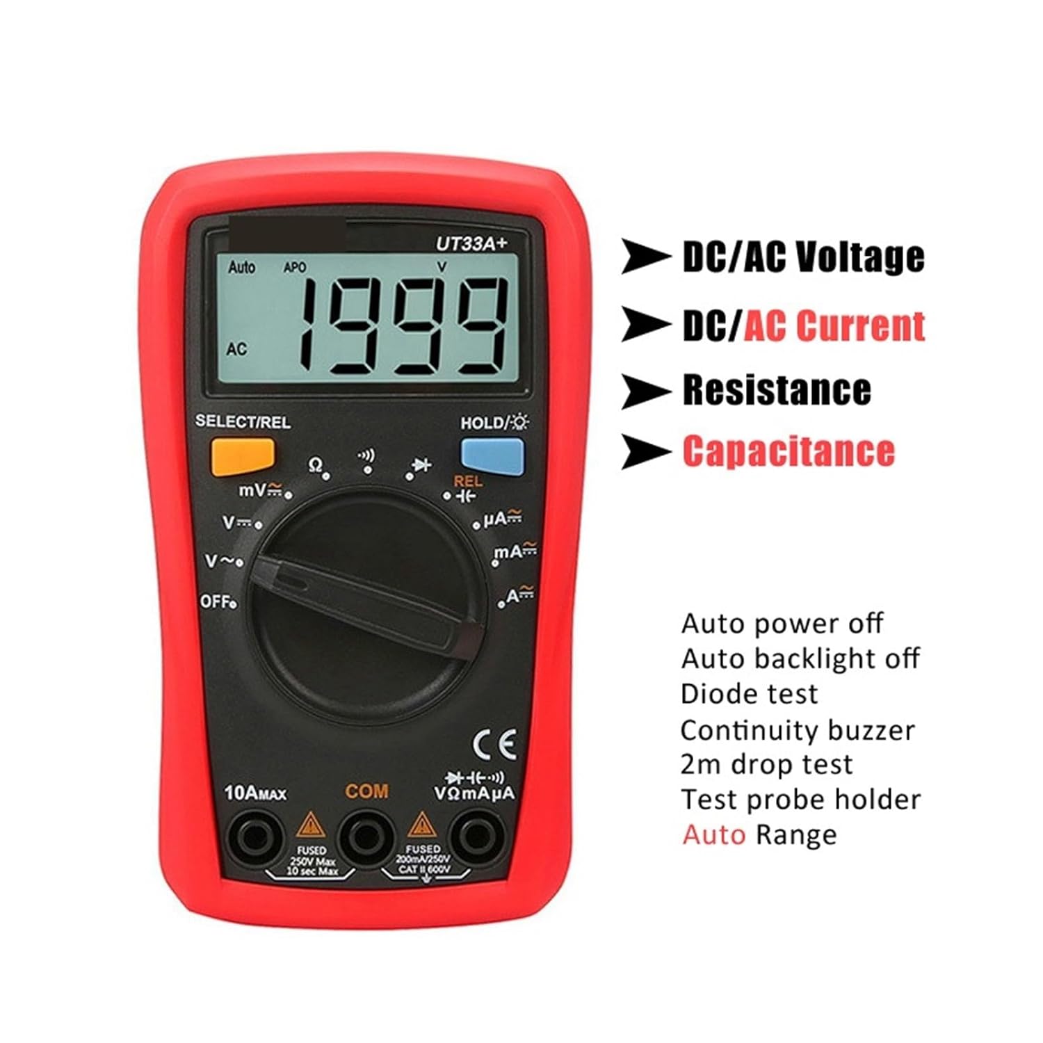 1pc UT33A+ UT33B+ UT33C+ UT33D+ Plus Pocket Multimeter Digital Ammeter Voltmeter Professional Resistance Measure Multi Meter(UT33A Plus)