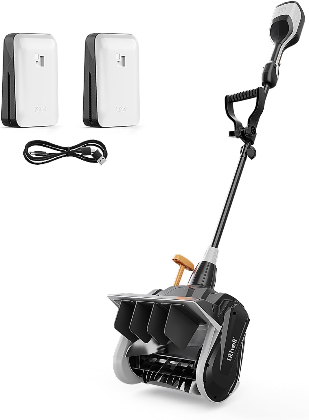 Litheli 40V Cordless Snow Shovel, 13'' Brushless Electric Snow Blower with 2X2.5 Ah Batteries Included, Lightweight Battery-Powered Snow Thrower for Driveway & Sidewalk