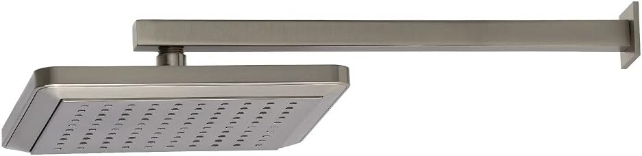 Kingston Brass K250A8CK Shower Scape 9-5/8-Inch Square Raindrop ABS Shower Head with 15-3/4-Inch Shower Arm in Brushed Nickel
