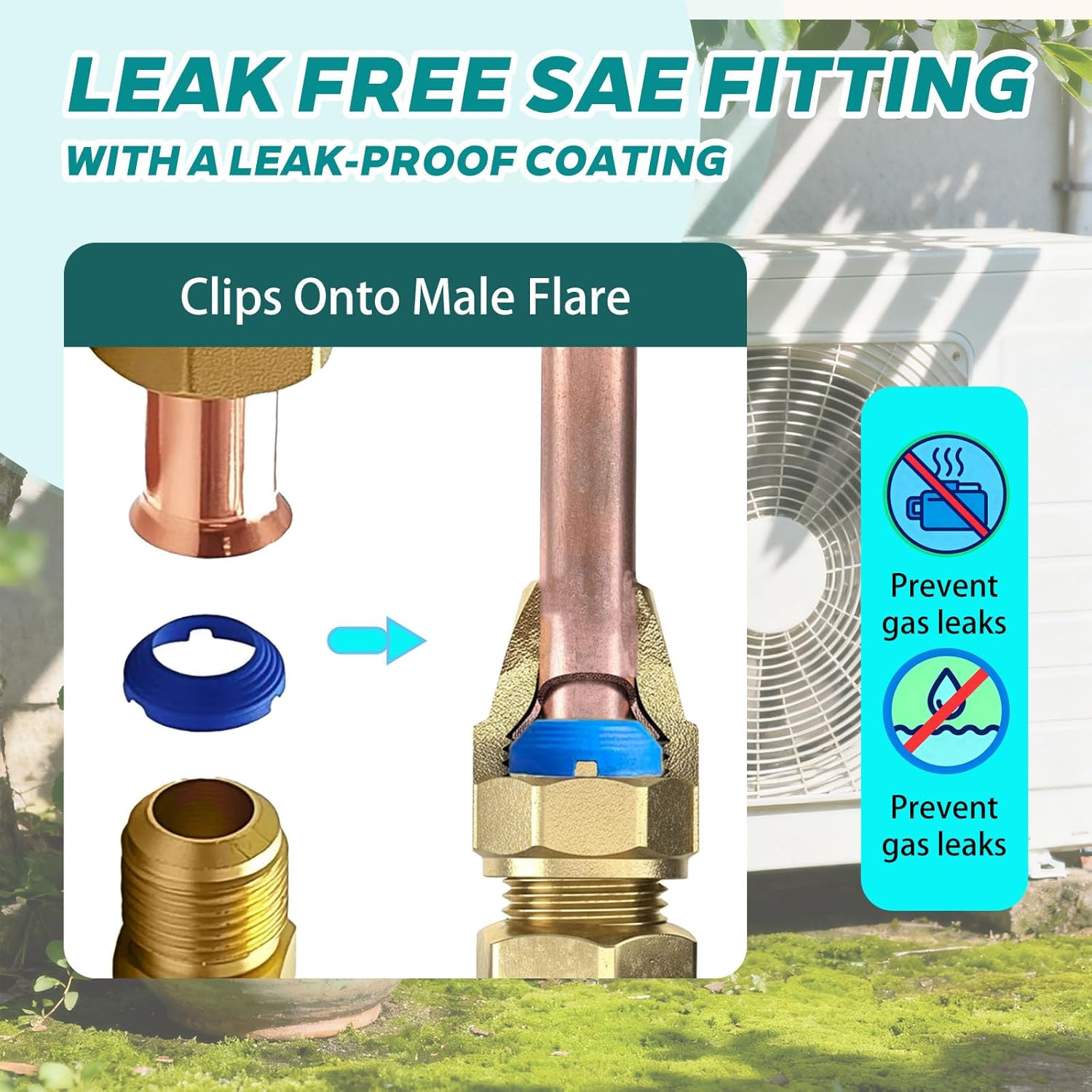 40 Pack Starter Leak-Free SAE Flare Fitting, HVAC Leak Free SAE Flare Connections Eliminates Refrigerant Leaks, For Schrader Valve, Refrigeration, HVAC & Mini Split kit - 1/4