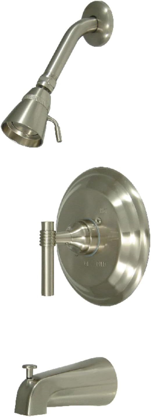 Kingston Brass KB2638MLT Milano Tub and Shower Faucet, Trim Only, 7-1/2 inch Diameter Escutcheon, Brushed Nickel