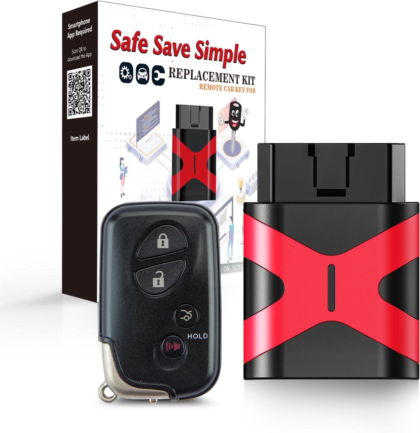 Remote Key Fob Replacement, Programmable Keyfob, Replacement Car Keys and Fob for Lexus ES GS is LS Smart Remote HYQ14AAB 271451-0140